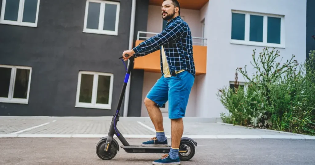 electric scooter with man